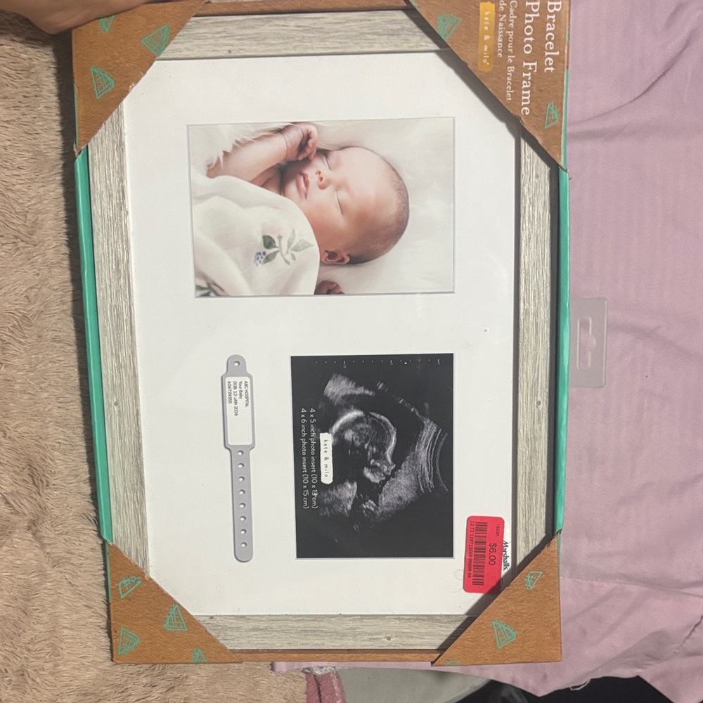 Marshalls White and Tan Baby Photo Frame